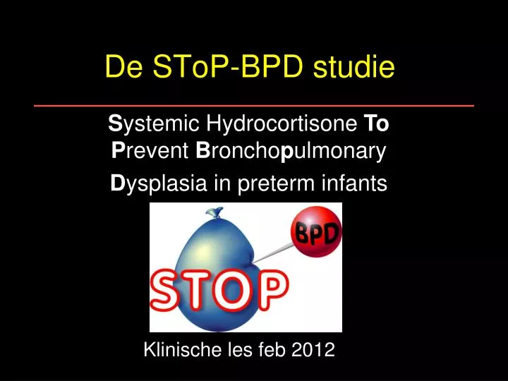 de stop bpd studie