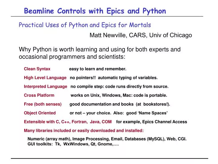 beamline controls with epics and python