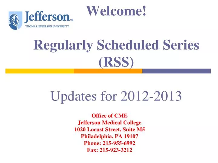 welcome regularly scheduled series rss updates for 2012 2013