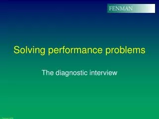Solving performance problems