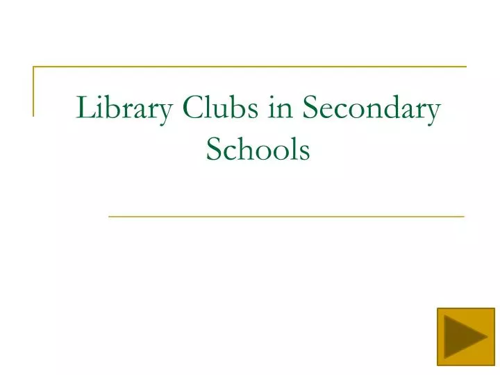 library clubs in secondary schools