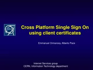 Cross Platform Single Sign On using client certificates
