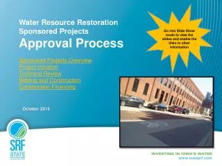 Water Resource Restoration Sponsored Projects Approval Process Sponsored Projects Overview
