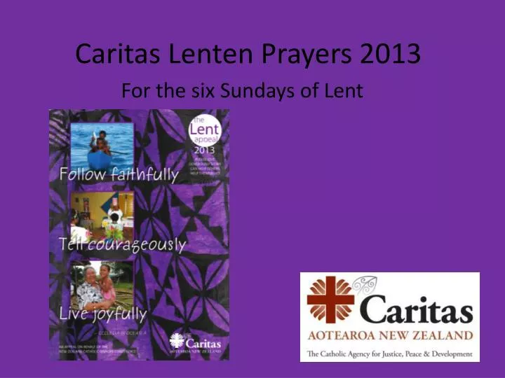 caritas lenten prayers 2013