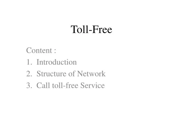 toll free