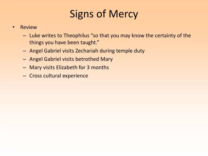 signs of mercy