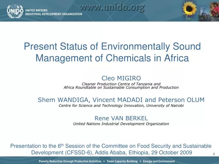 present status of environmentally sound management of chemicals in africa