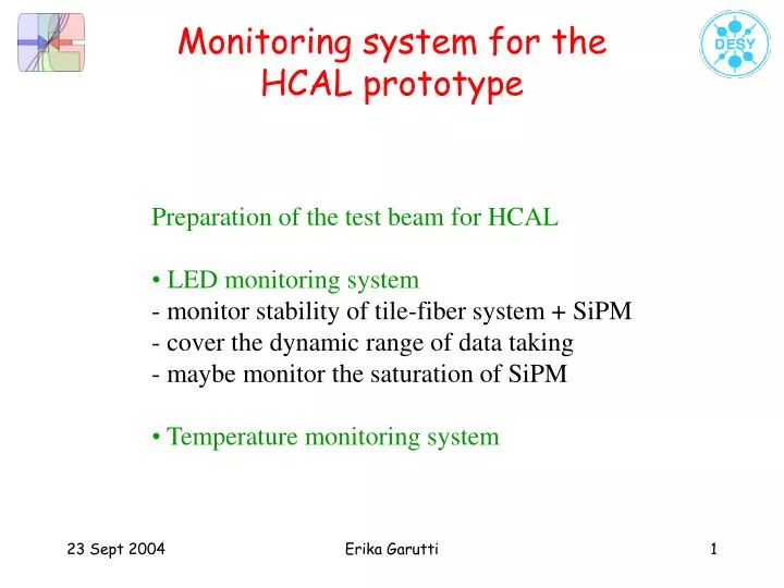monitoring system for the hcal prototype