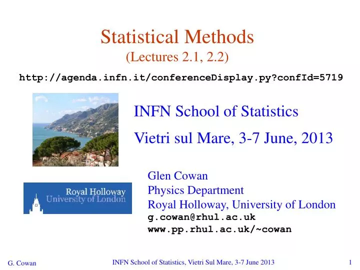 statistical methods lectures 2 1 2 2