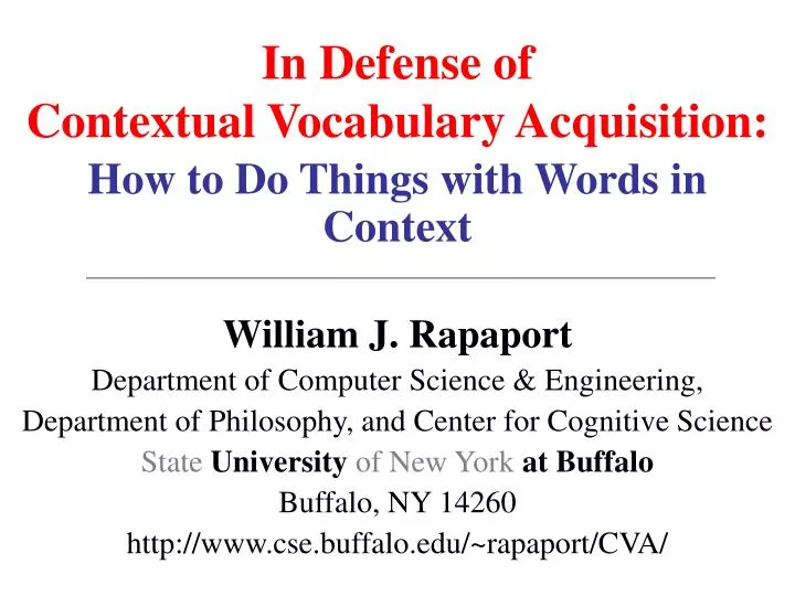 in defense of contextual vocabulary acquisition