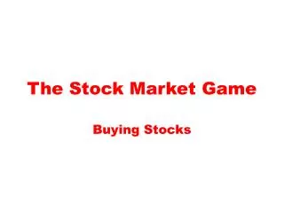 the stock market game