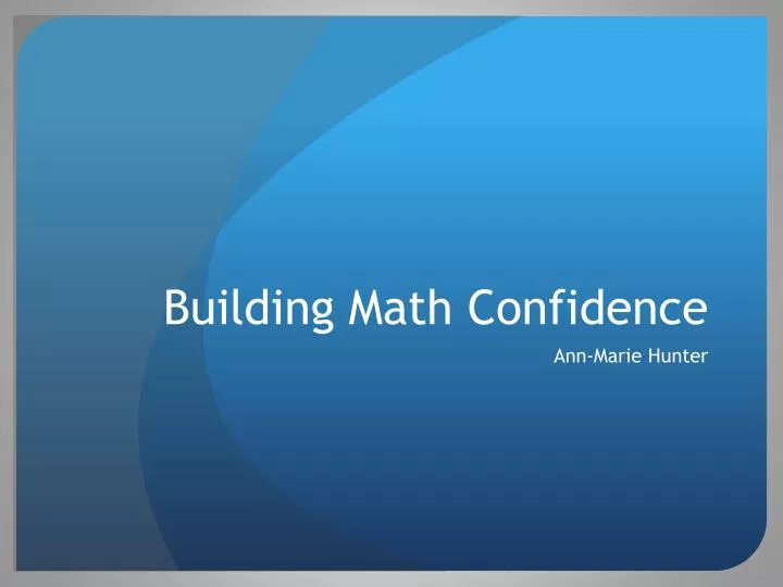 building math confidence