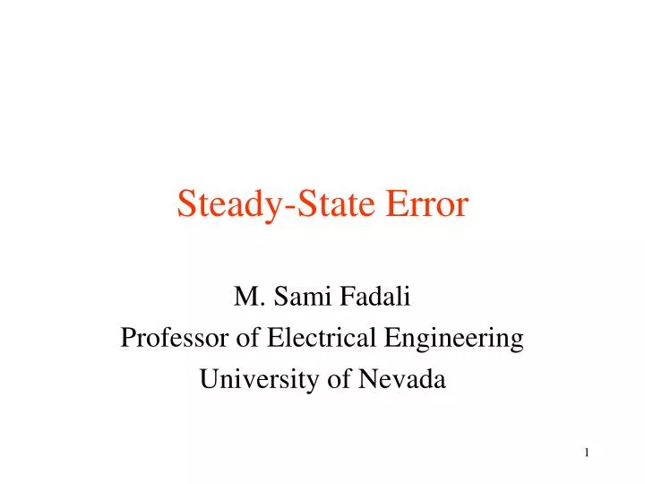 steady state error