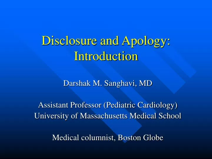 disclosure and apology introduction