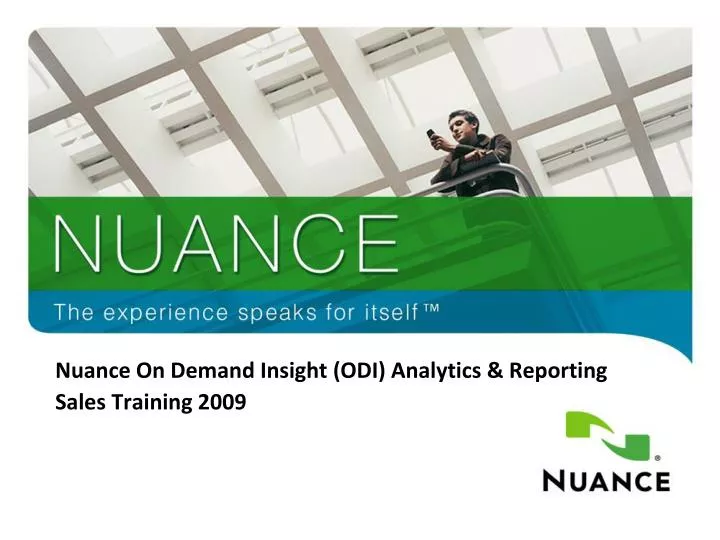 nuance on demand insight odi analytics reporting sales training 2009