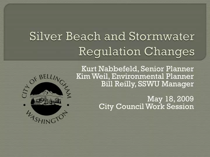 silver beach and stormwater regulation changes