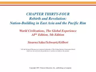 I. East Asia in the Postwar Settlements 	Korea divided 		Russian, American zone 	Taiwan