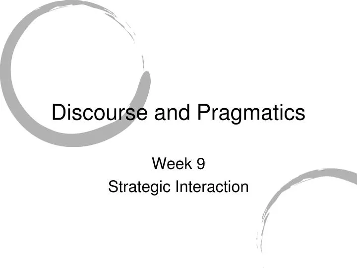 discourse and pragmatics