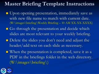 Master Briefing Template Instructions