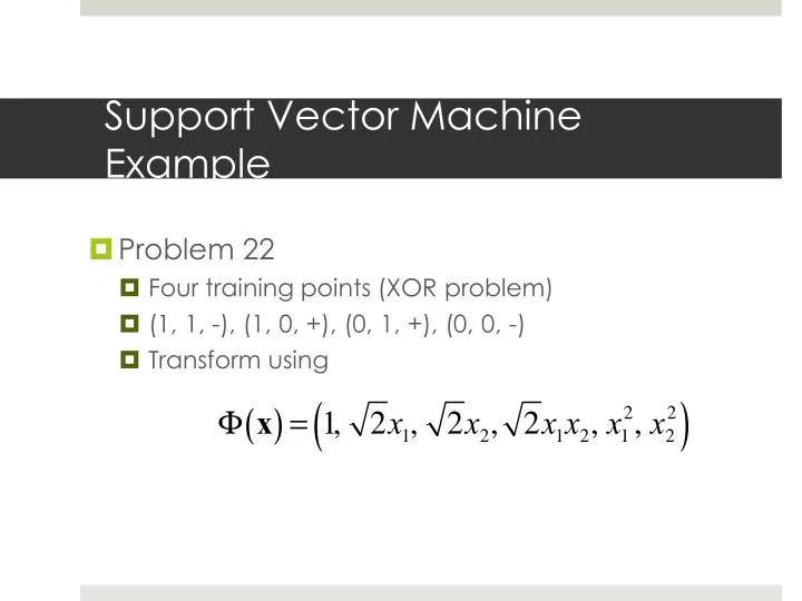 support vector machine example