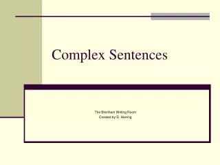 complex sentences