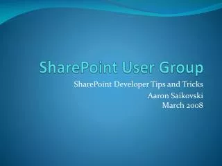 SharePoint User Group