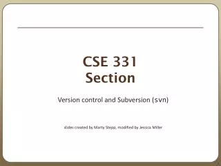 CSE 331 Section