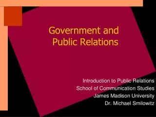 Government and Public Relations