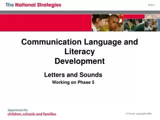 Communication Language and Literacy Development