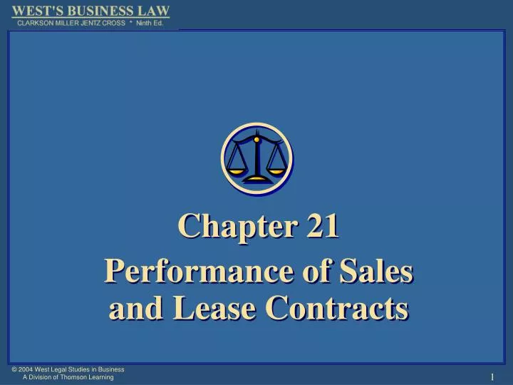 chapter 21 performance of sales and lease contracts