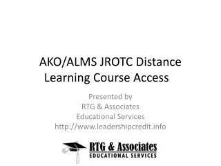 AKO/ALMS JROTC Distance Learning Course Access