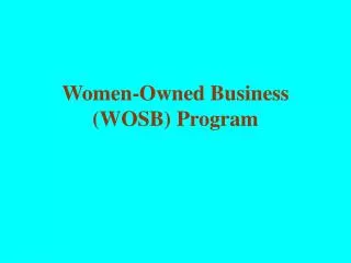 Women-Owned Business (WOSB) Program