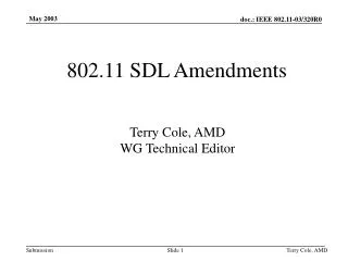 802.11 SDL Amendments
