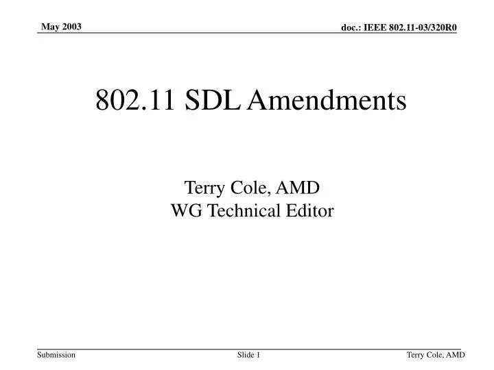 802 11 sdl amendments
