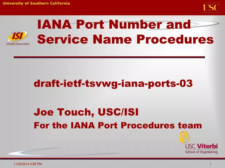 iana port number and service name procedures