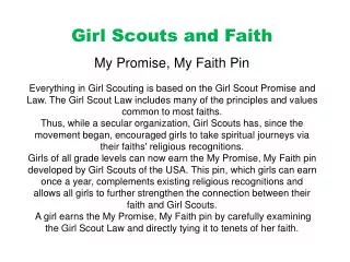 Girl Scouts and Faith My Promise, My Faith Pin