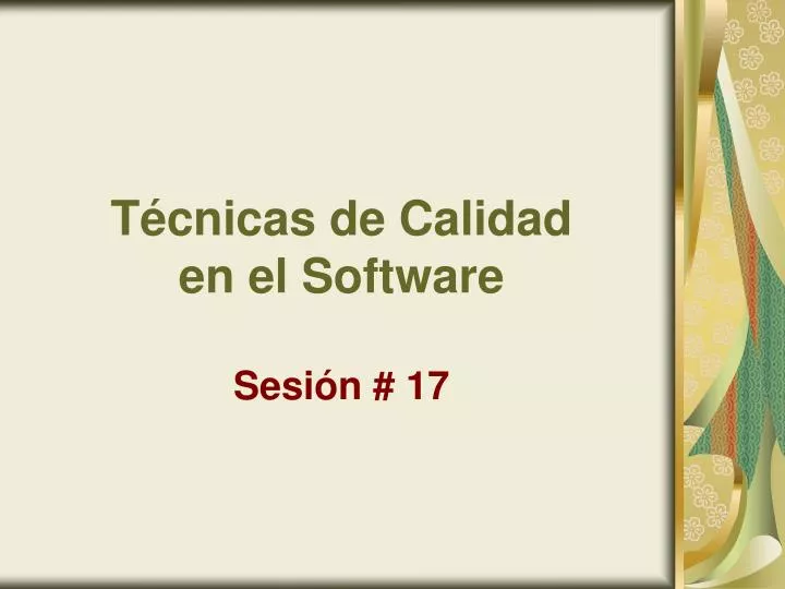 t cnicas de calidad en el software sesi n 17