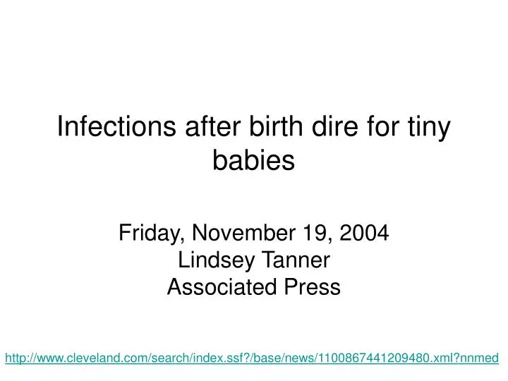 infections after birth dire for tiny babies
