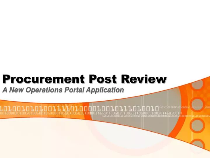 procurement post review