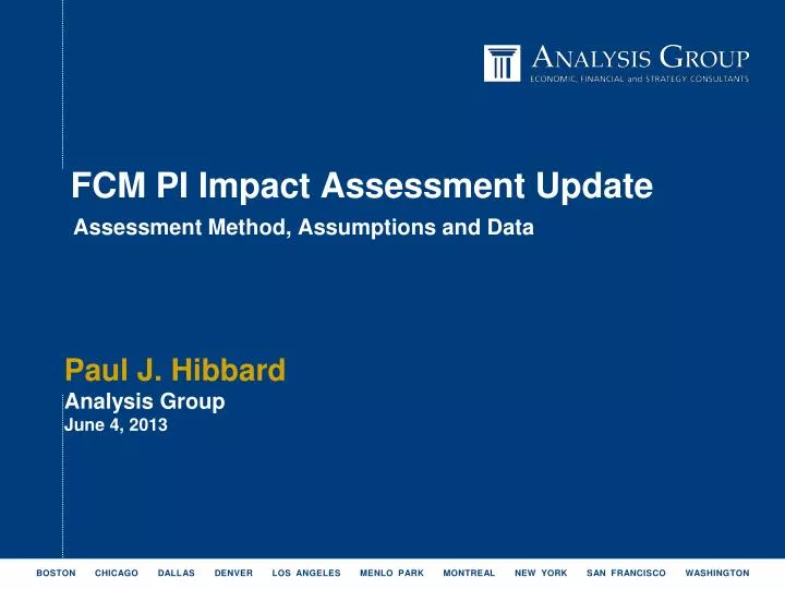 fcm pi impact assessment update
