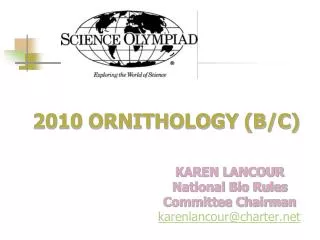 2010 ORNITHOLOGY (B/C)