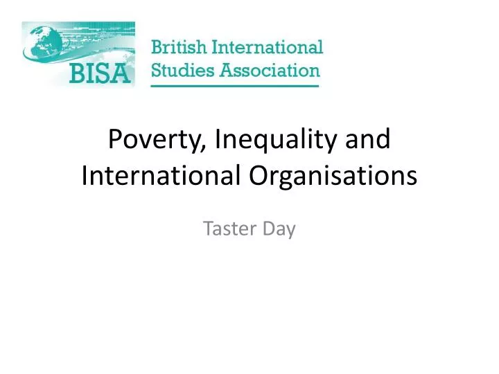 poverty inequality and international organisations