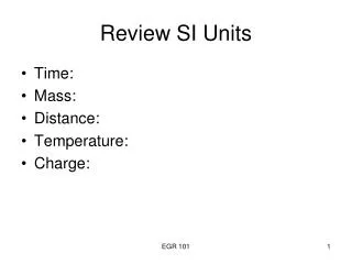 Review SI Units