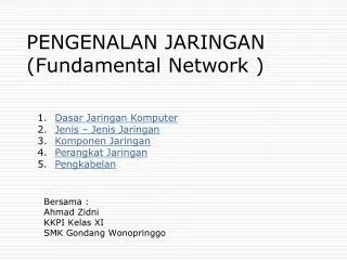 pengenalan jaringan fundamental network
