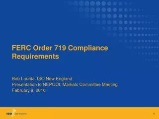 FERC Order 719 Compliance Requirements