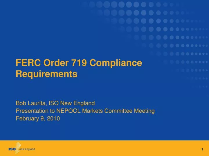 ferc order 719 compliance requirements