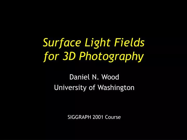 surface light fields for 3d photography