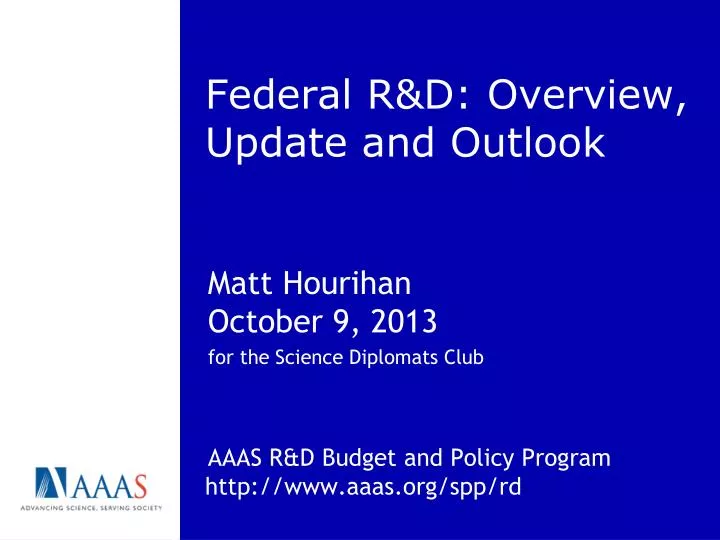 federal r d overview update and outlook