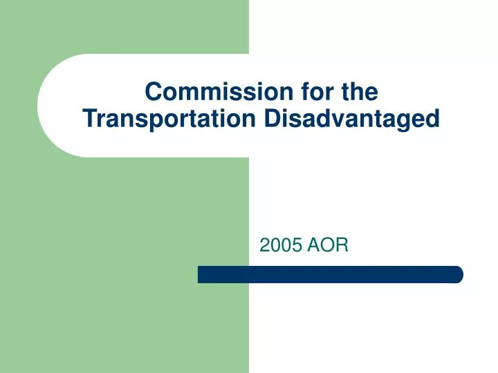 commission for the transportation disadvantaged
