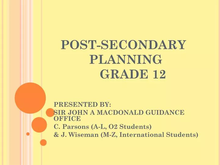 post secondary planning grade 12